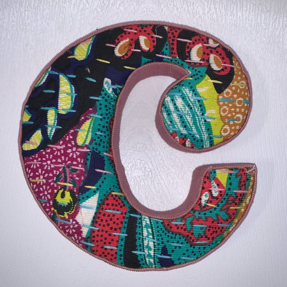 Anthropologie monogram quilted letter “c” decor